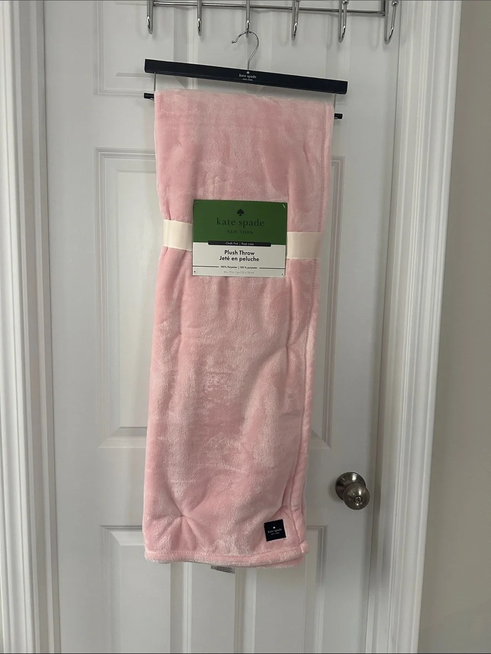 NWT kate spade Chalk Pink Plush Throw blanket